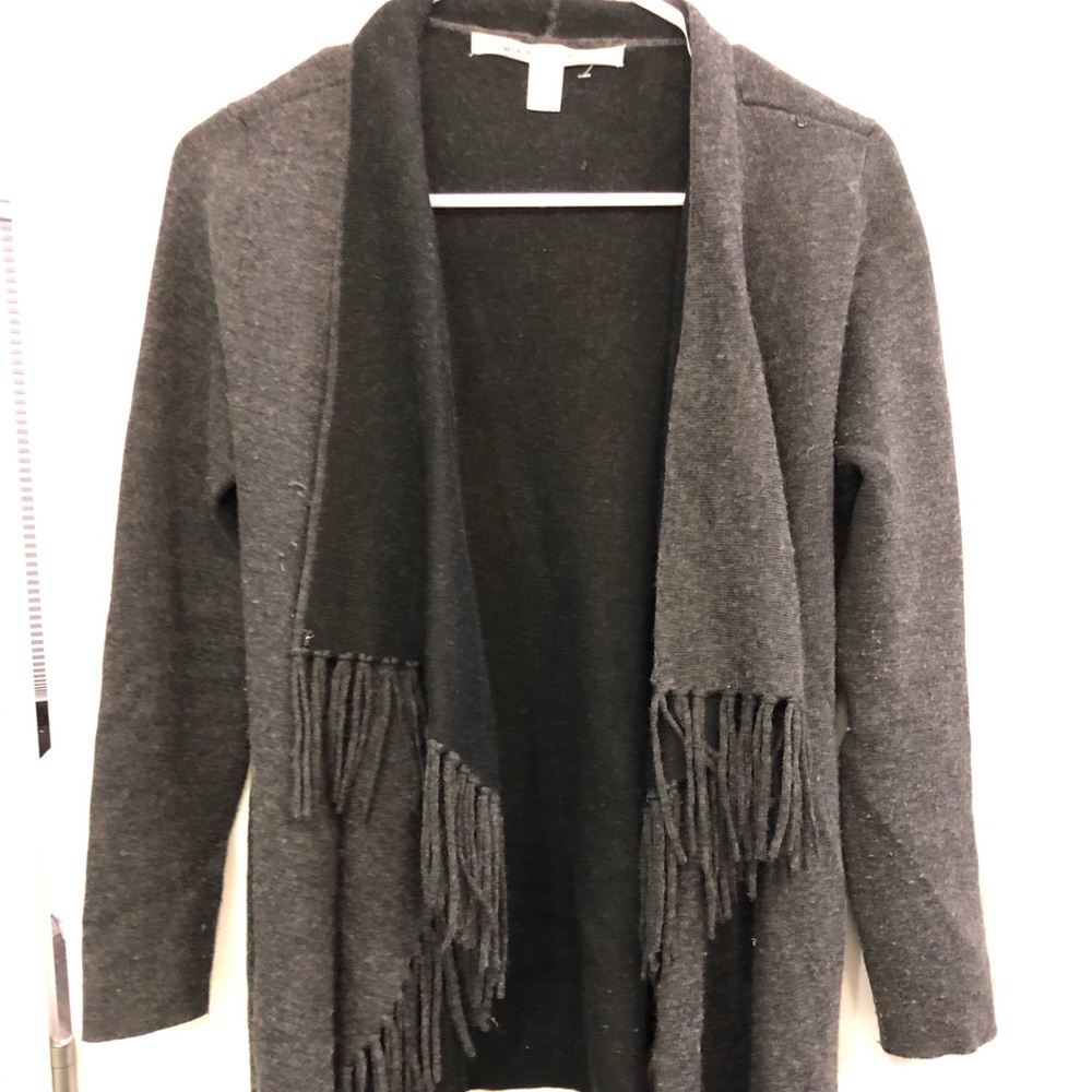 Beautiful fringe grey cardigan wrap